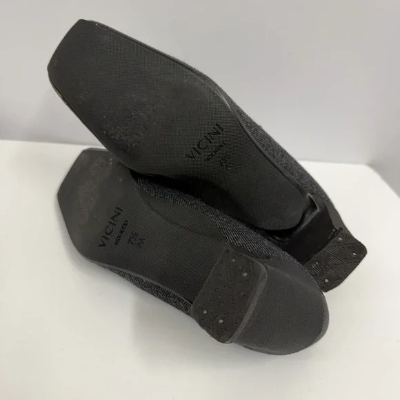 Vintage Giuseppe Zanotti Pumps Shoes Heather Charcoal Gray Wool Size 37 1/2 AA - Picture 8 of 8